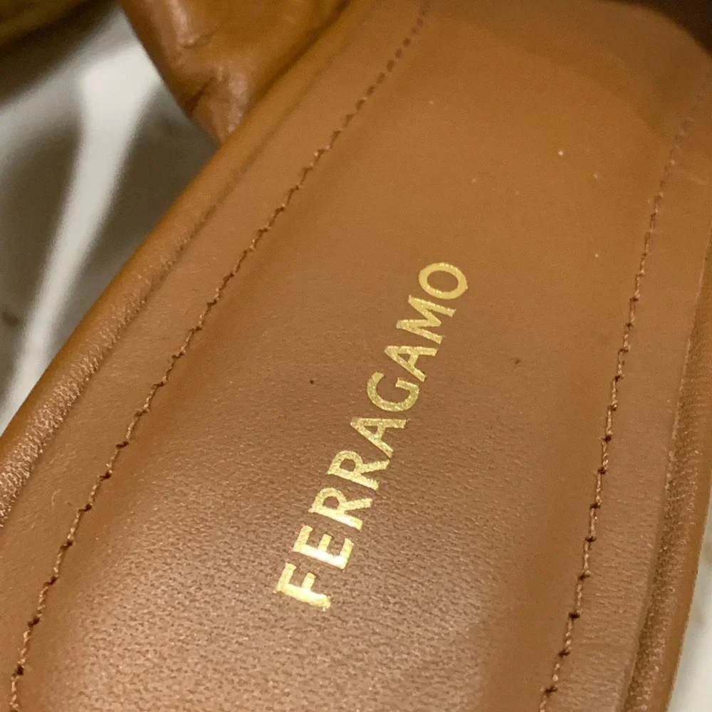 Salvatore Ferragamo Platform Douglas Espadrille Slide Sandals Size 8